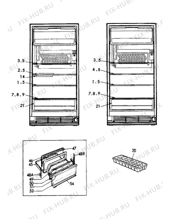 Взрыв-схема холодильника Electrolux RF928 - Схема узла Internal parts